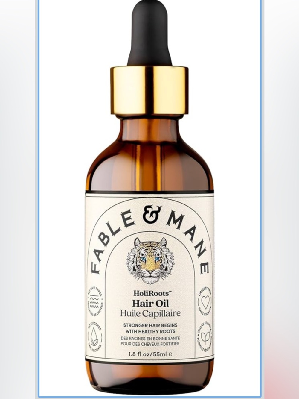 Fable and Mane Hair Oil - HoliRoots Strengthening Serum for Damaged, Frizzy Hair